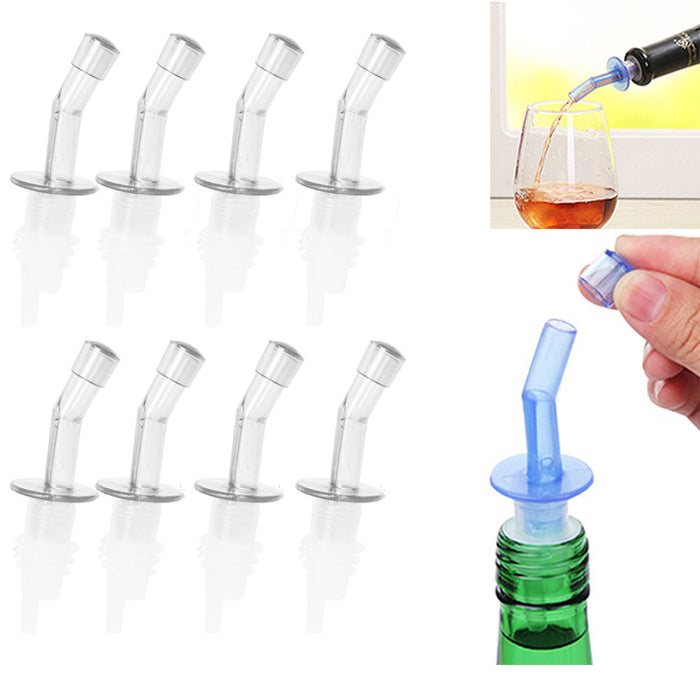 8 Pcs Bottle Pourer Pour Spout Stopper Dispenser Liquor Flow Olive Wine Oil Set