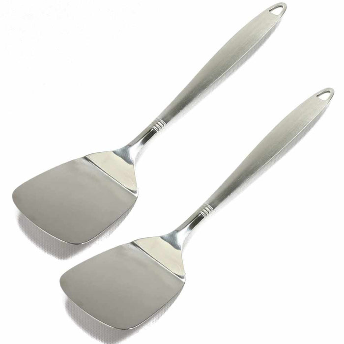 2 Stainless Steel Serving Spatula Turner Kitchen Cooking Utensil Set Tool Server
