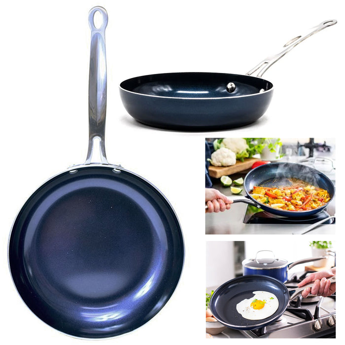 1 Blue Sapphire Ceramic Coated Non Stick Frying Pan 8'' Frypan Eco Friendly Cook