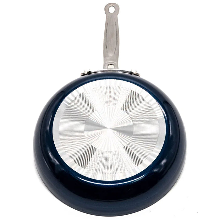 2 X Non Stick Frying Pans Blue Sapphire Ceramic Coated 8'' Frypan Eco Friendly