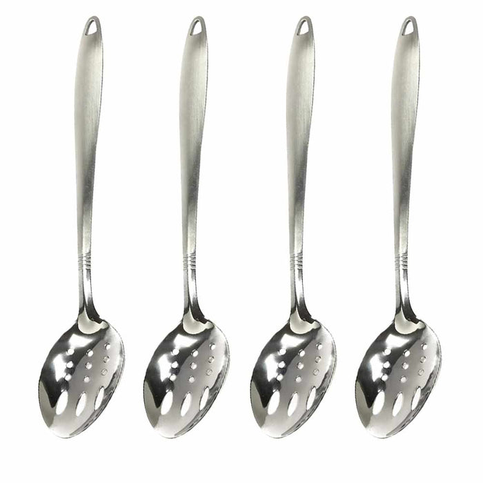 4 Stainless Steel Slotted Spoon Kitchen Cooking Utensil Set Serving Tools Server