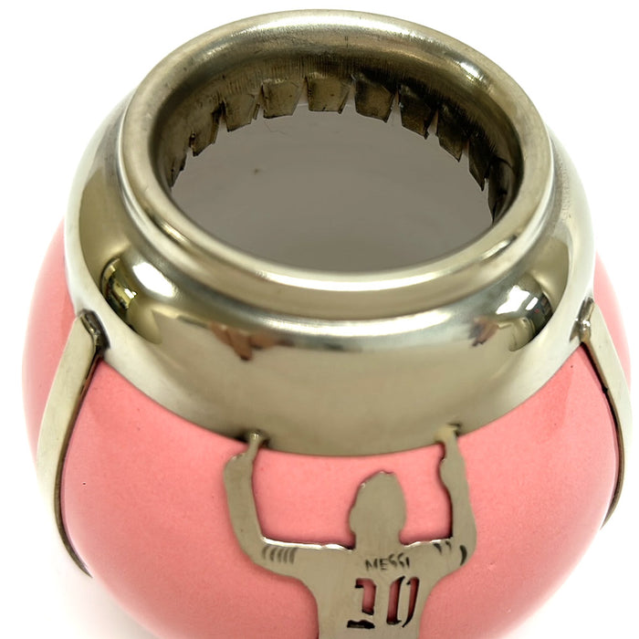 Messi 10 Ceramic Mate Gourd Cup Set Argentina Alpaca Bombilla Straw Drink Travel