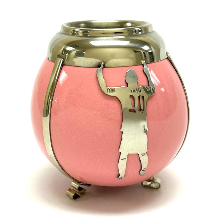 Messi 10 Ceramic Mate Gourd Cup Set Argentina Alpaca Bombilla Straw Drink Travel