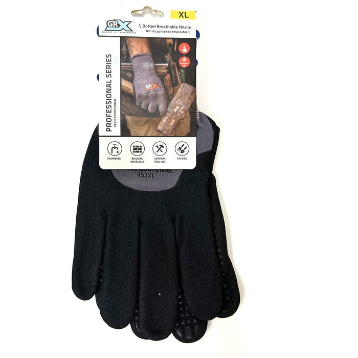 4 Pairs Work Gloves Dotted Microfoam Nitrile Coated Seamless Knit Protection XL