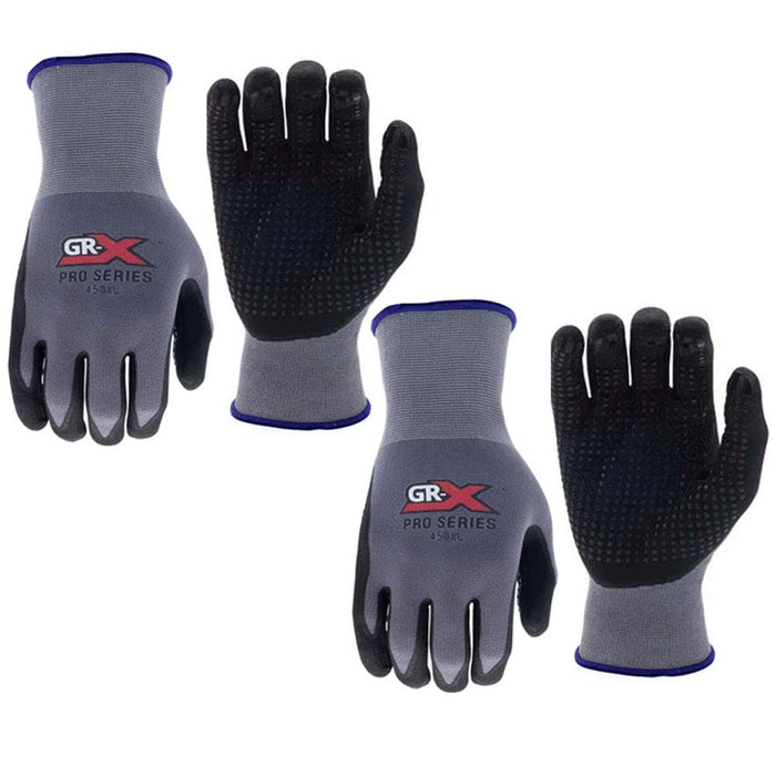 2 Pairs Microfoam Nitrile Coated Palm Work Gloves Seamless Knit Hand Safety XL