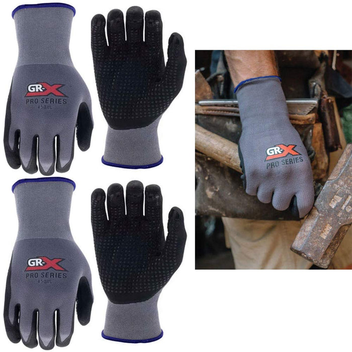 2 Pairs Microfoam Nitrile Coated Palm Work Gloves Seamless Knit Hand Safety XL