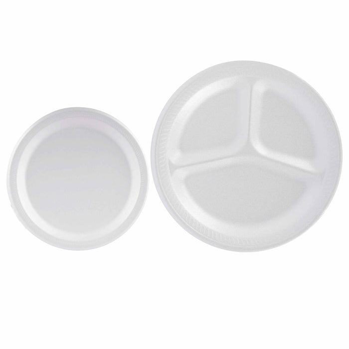 94 Ct Disposable Foam Plates Soak Proof Dinnerware Dessert Tableware 8-7/8" 6"