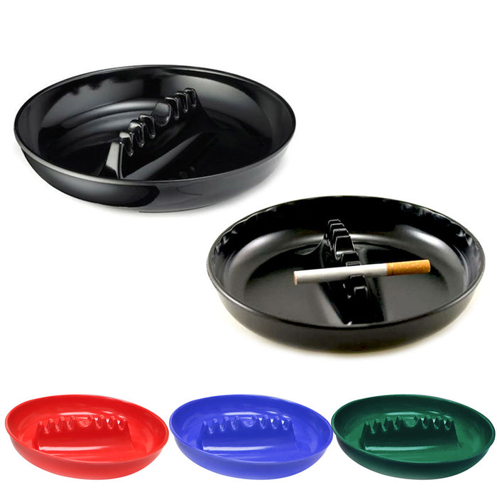2pc Unbreakable Melamine Ashtrays Round 7" Heat Resist Outdoor Indoor Smoke Tray