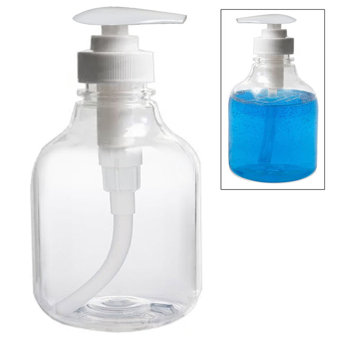4 Pc Empty Clear Pump Bottle Liquid Soap Dispenser Lotion Refillable 8.4 Oz