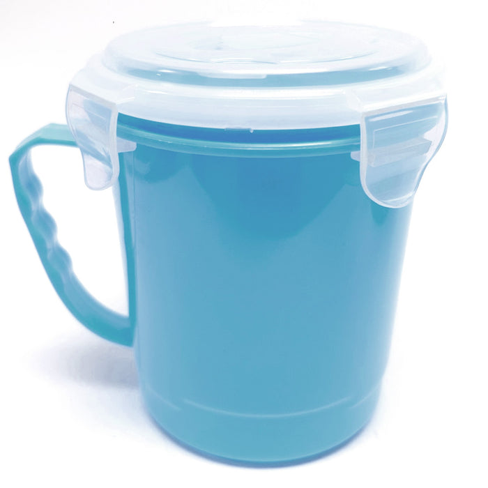 2 Microwave Soup Food Bowl 30.5oz Vent Lid Plastic Mug Freezer Container Storage