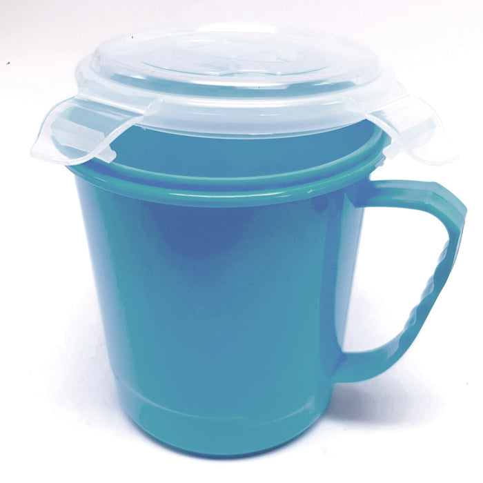 2 Microwave Soup Food Bowl 30.5oz Vent Lid Plastic Mug Freezer Container Storage