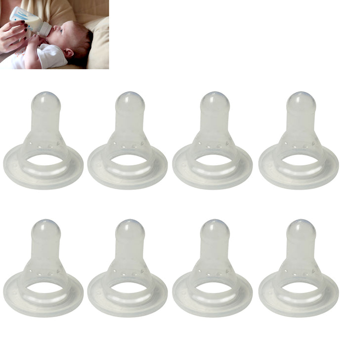 8 X Clear Baby Bottle Nipples Standard Flow Soft Nipple Feeding Reduce Colic