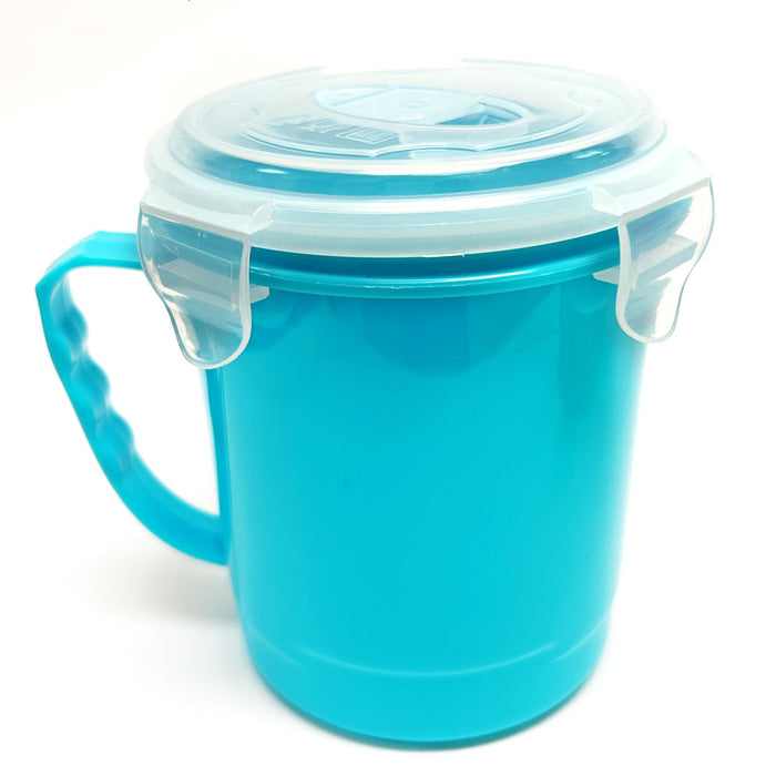 1 Microwave Soup Mug Vent Lid 30.5oz Plastic Bowl Container Food Storage Freezer