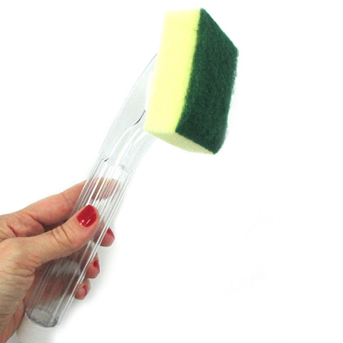 4 Soap Dispenser Scrubber Dish Wand Brush Scrub Refill Washing Potts Pan Kitchen