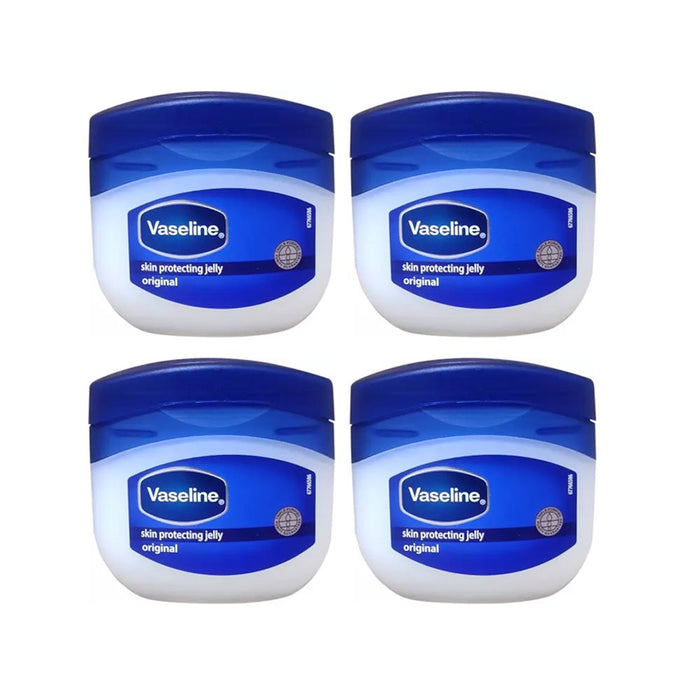 4pc Vaseline Original Therapy Lip Balm Gloss Glowing 0.25 Oz Petroleum Mini Jars