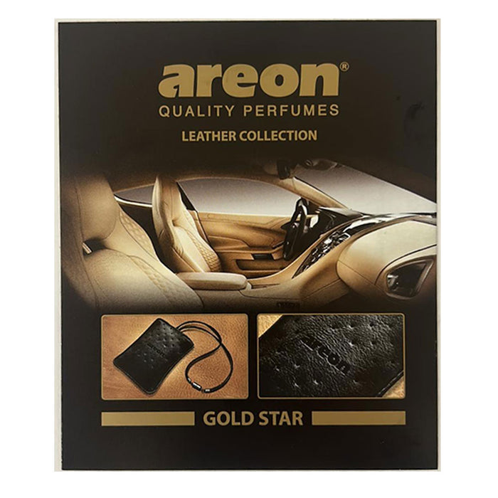 1 Areon Leather Gold Luxury Car Perfume Quality Long Lasting Auto Air Freshener