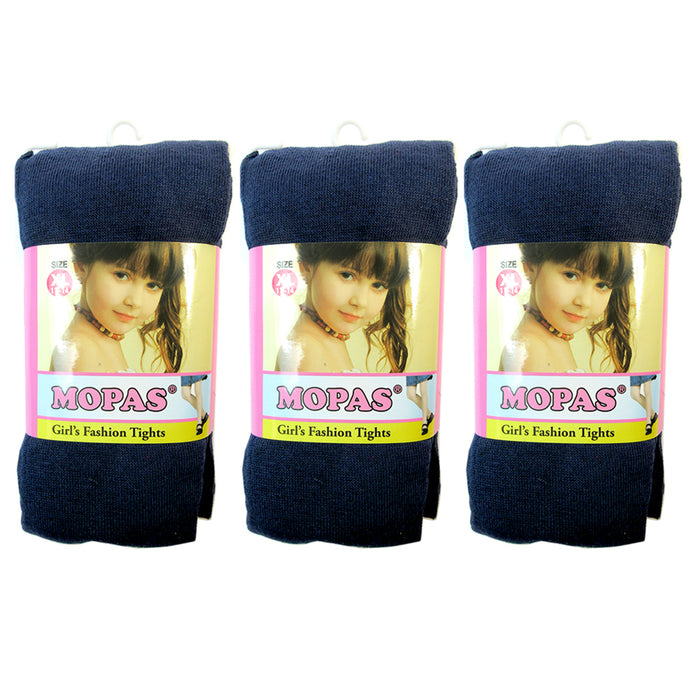 3 Pairs Navy Girls Kids Footed Tights Dance Stockings Pantyhose Ballet XL 11-14