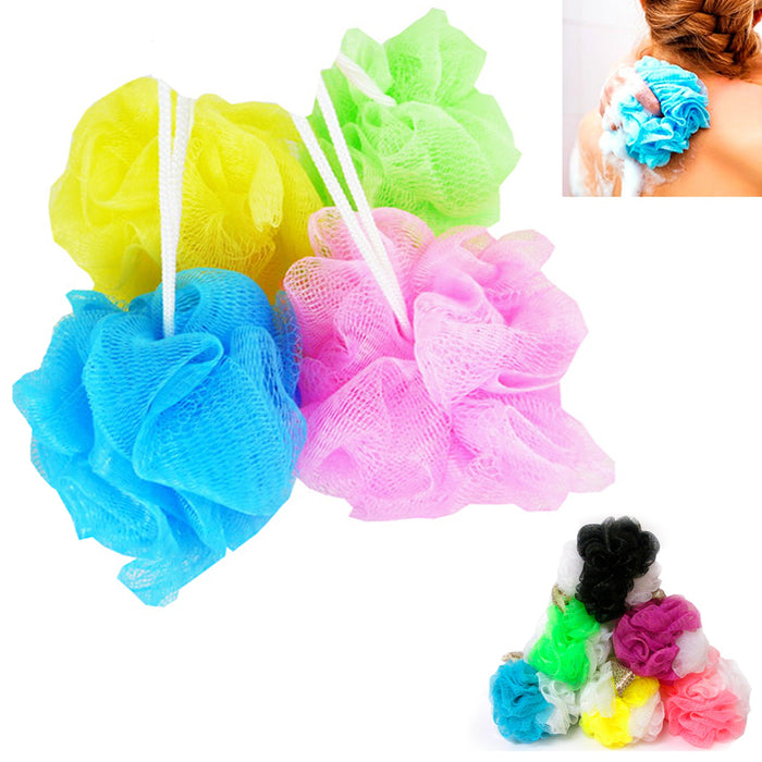2 Pc Bath Shower Sponge Puff Loofah Exfoliating Body Brush Scrubber Massage Mesh