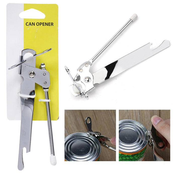 2 Pc Stainless Steel Can Opener Jar Lid Remover Multifunction Kitchen Tool 7"