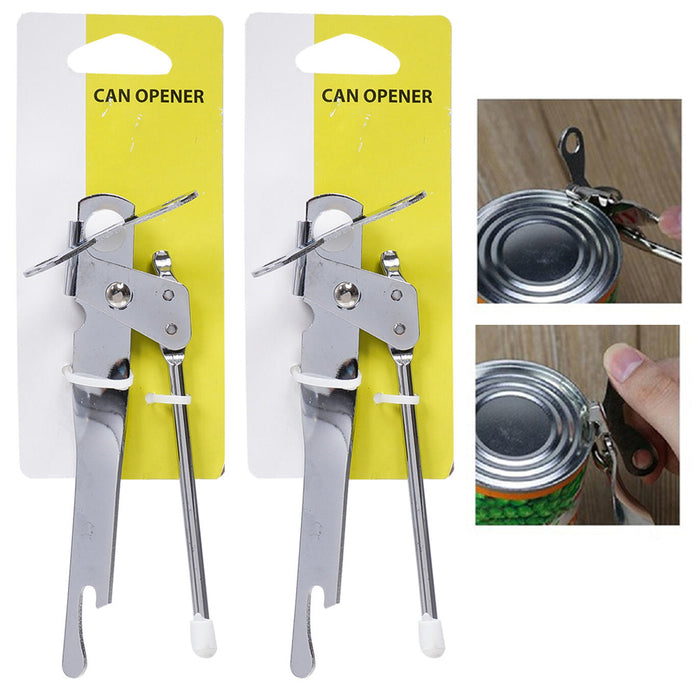 2 Pc Stainless Steel Can Opener Jar Lid Remover Multifunction Kitchen Tool 7"
