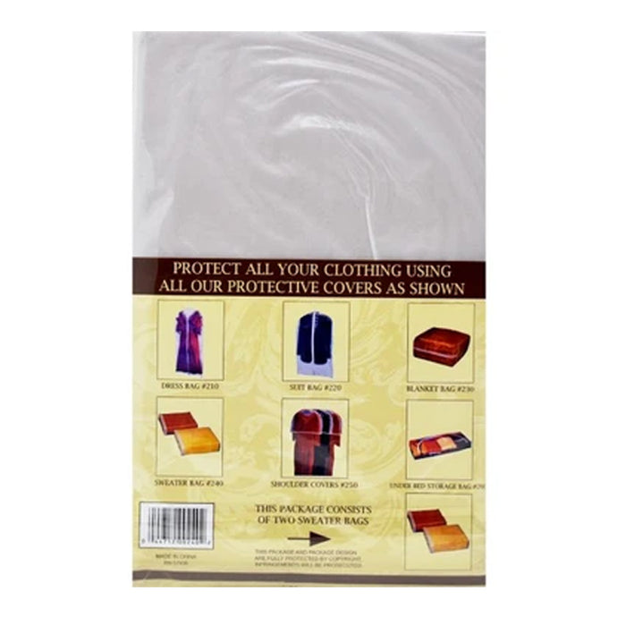 4 Pc Sweater Storage Garment Bag Clear 14" Fur Jacket Clothes Cover Dust Travel