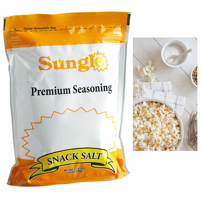 2 Sunglo Snack Salt White Popcorn Kernel Premium Seasoning Spice Non-GMO 35oz