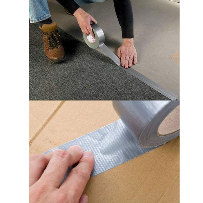 6 Rolls Silver Duct Tape All Weather Heavy Duty 1.89"x50yd Adhesive Repair HVAC