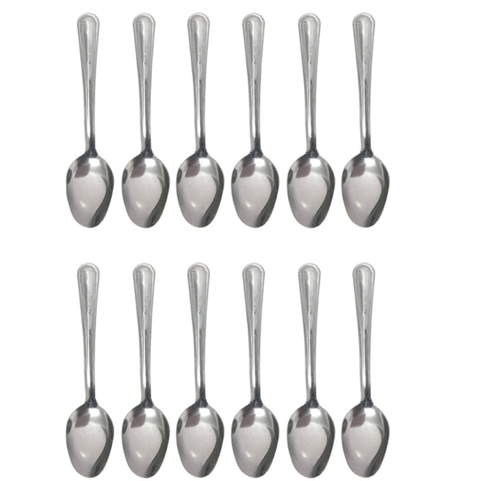 12 Stainless Steel Table Dinner Spoons Set Kitchen Cutlery Utensils Tableware