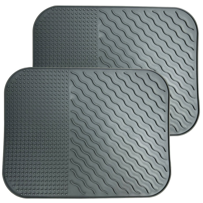 2 Silicone Dish Mat Trivet Non Slip Heat Resistant Pot Holder BPA Free 14"x11"