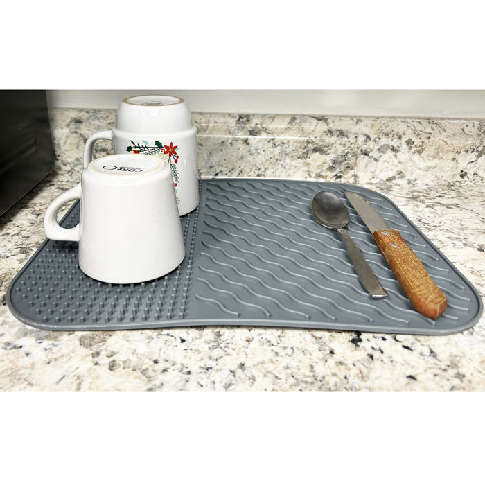 2 Silicone Dish Drying Mat Kitchen Counter Sink Drawer Liner 14X11 Eco Bpa Free