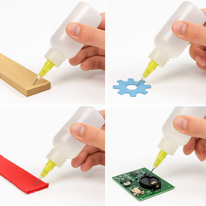 2 Needle Tip Bottle Liquid Flux Dispenser Oil Solvent Applicator Dropper 0.7 Oz