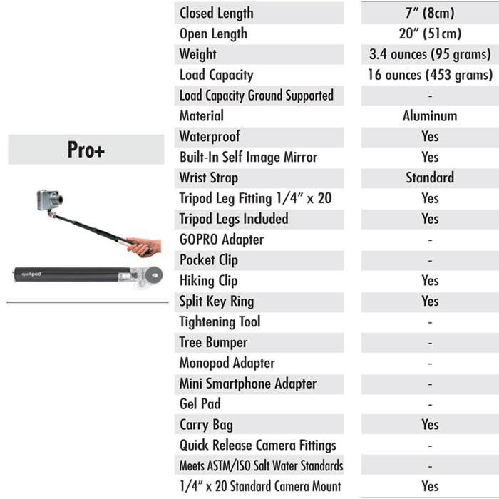 6PC Portable Selfie Stick Extendable Quikpod Tripod Leg Wrist Strap Carrying Bag