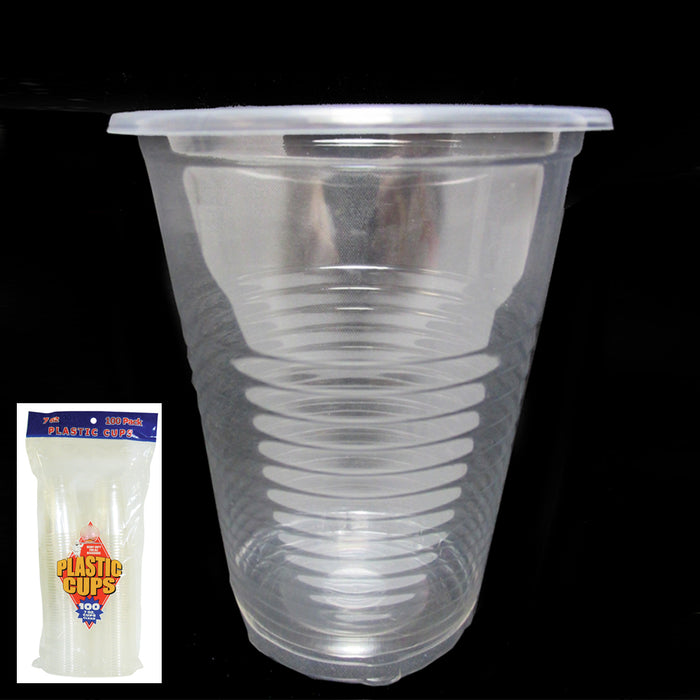 100 x Disposable Clear Plastic Cups 7oz Heavy Duty Drink Party Bar Office Soda