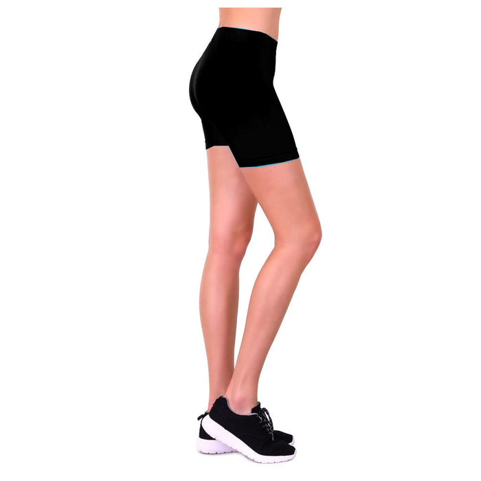 2 Biker Shorts Women Leggings Cycling Stretch Hot Yoga Exercise One Size Black