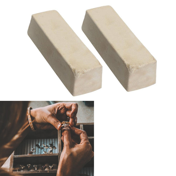 2 White Polishing Compound Jewelers Rouge Buffing Jewelry Polish Metal Luster