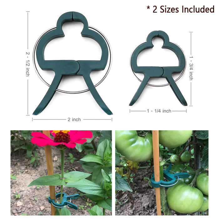 64 Pack Gentle Garden Plant Support Gripper Clips Veggie Flower Tree Stem Clamps