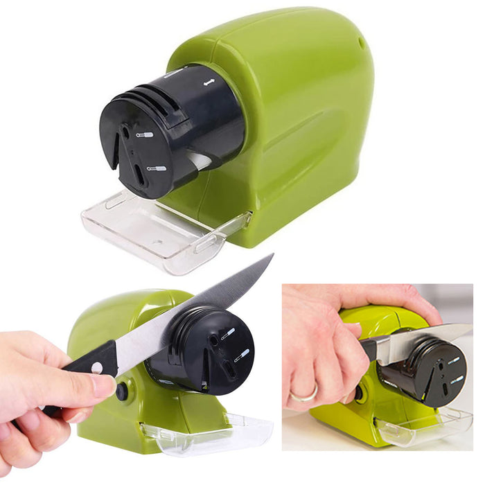 Cordless Knife Blade Sharpener Motorized Sharp Scissor Catch Tray Kitchen Tools