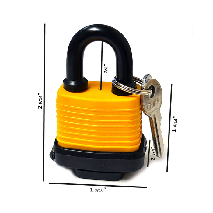 6 Waterproof Padlocks Keyed Outdoor Use Heavy Duty Laminated Steel 30mm Gate Gym