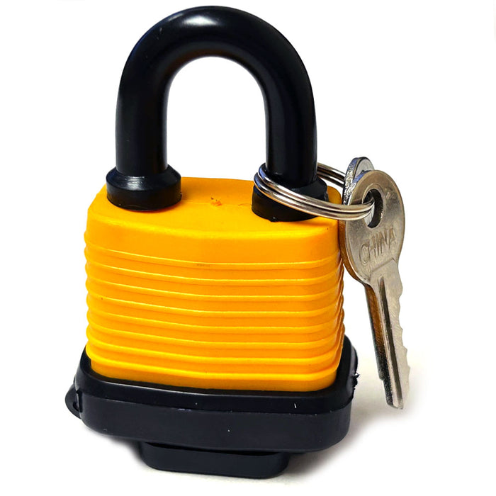 6 Waterproof Padlocks Keyed Outdoor Use Heavy Duty Laminated Steel 30mm Gate Gym