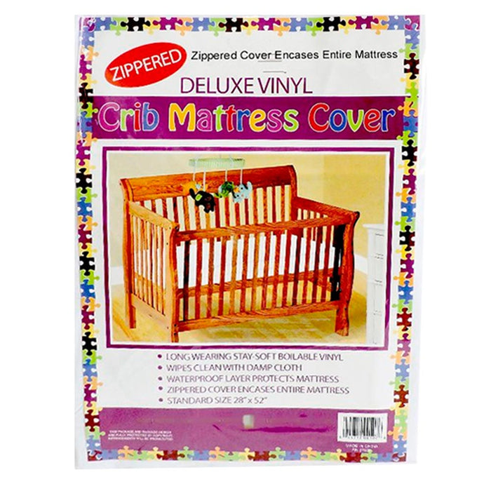 Crib Size Zippered Mattress Cover Vinyl Toddler Bed Allergy Dust Bug Protector !