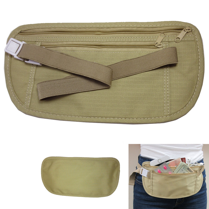 2 Travel Pouch Hidden Passport ID Holder Compact Security Money Waist Belt Bag !