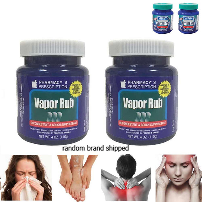 2 Vapor Rub Ointment Vaporize Blocked Nose Cough Nasal Congestion Headache 220g