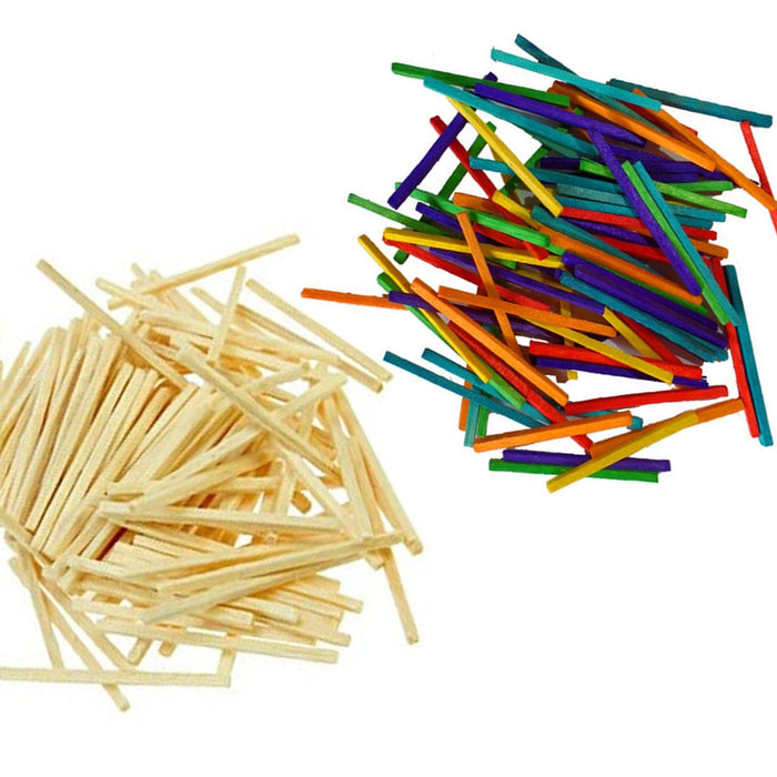 6000 Craft Wooden Sticks Matchsticks Colorful Matches Art Projects Match Splints, Red