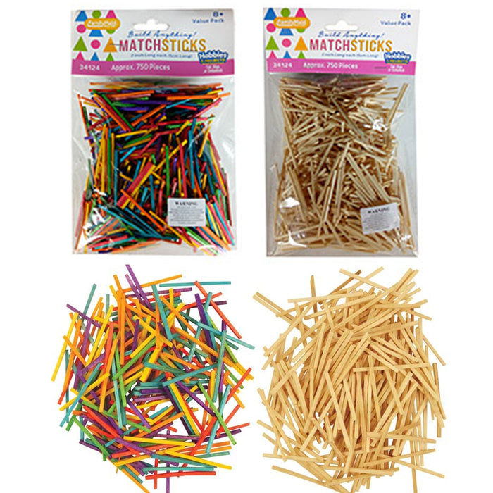 1500 Colorful Craft Sticks Matchsticks Matches Wooden Match Splints Art Projects