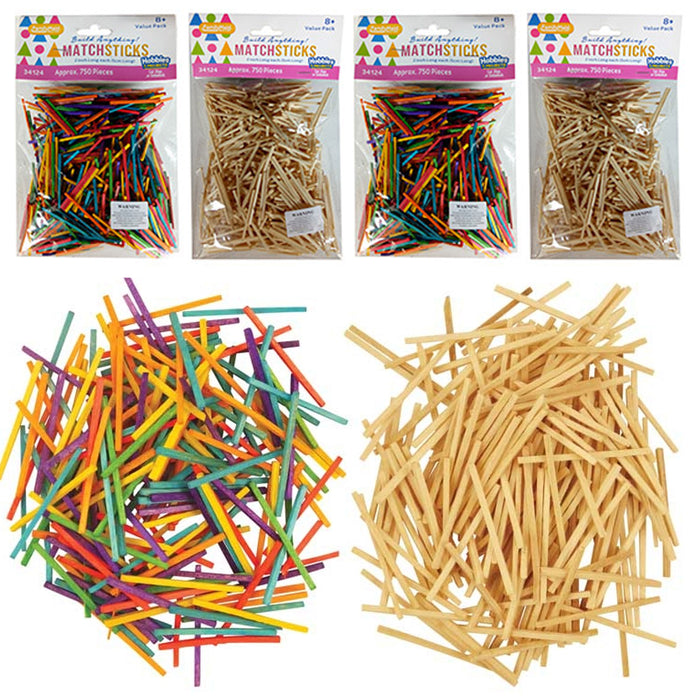 3000 Craft Sticks Wooden Colorful Matchsticks Matches Match Splints Art Projects