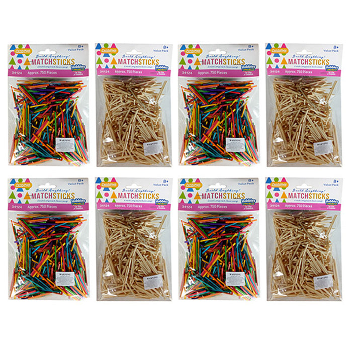 6000 Craft Wooden Sticks Matchsticks Colorful Matches Art Projects Match Splints