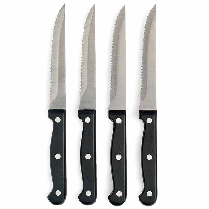 4 Pc Stainless Knife Set Professional Serrated Steak Knives Kitchen Cutlery Tool