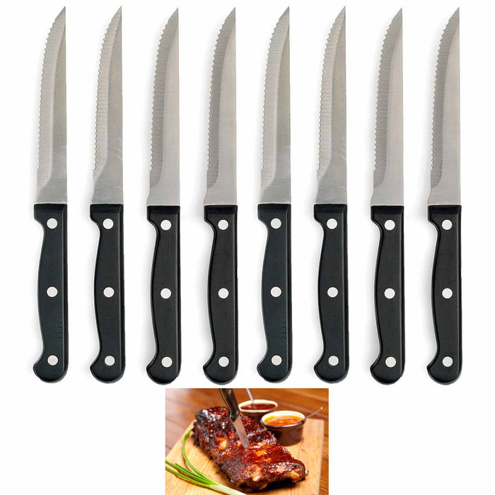 8 Professional Steakhouse Knife Set Steak Knives Kitchen Cutlery Tool Serrated