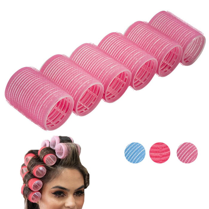 6 Count Self Grip Hair Rollers 1.6in Waves Curls Holding Roller Hairdressing Set