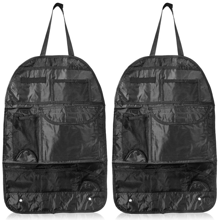 2 Pack Car Backseat Organizer Kick Mats Storage Bag Tablet Holder Kids Toys